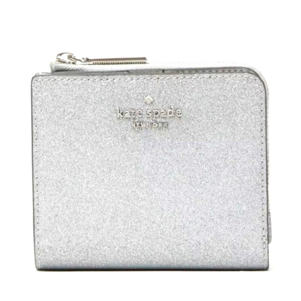 NWT Kate Spade Saffiano Lunar light/Silver Leather Wallet - Picture 6 of 8
